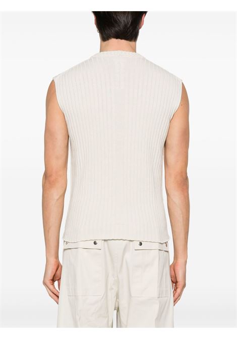 gilet knit megarib uomo natural RICK OWENS | RU01E5662 KEC41